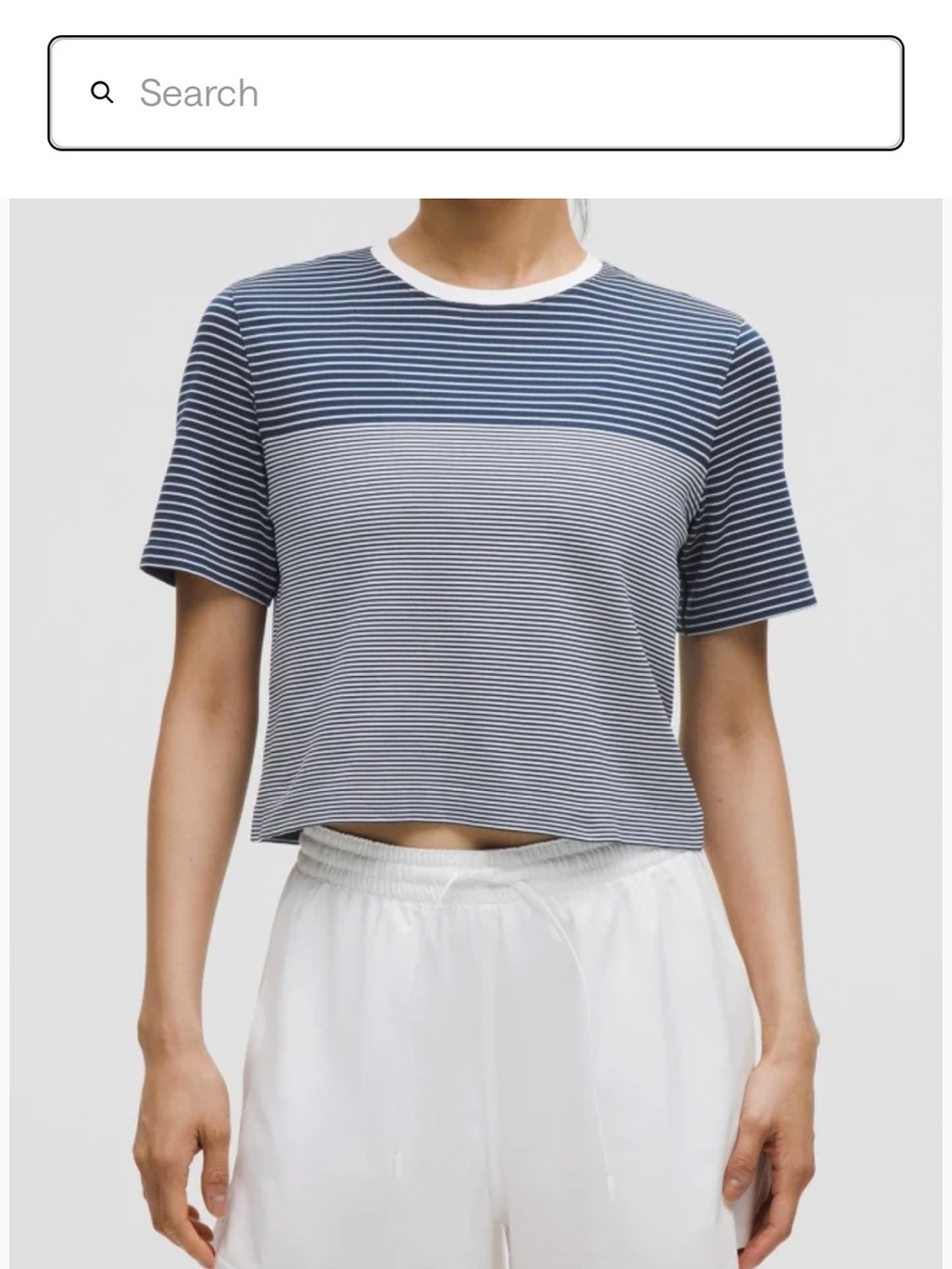EUC Seamless Classic-Fit Mariner Stripe Cropped T-Shirt
